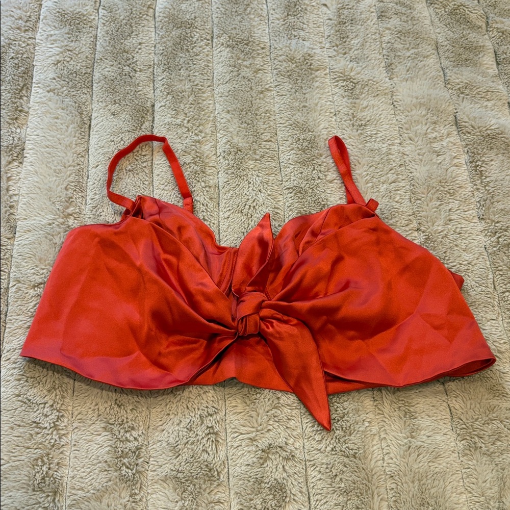 Target Vibrant Red Bow Crop Top